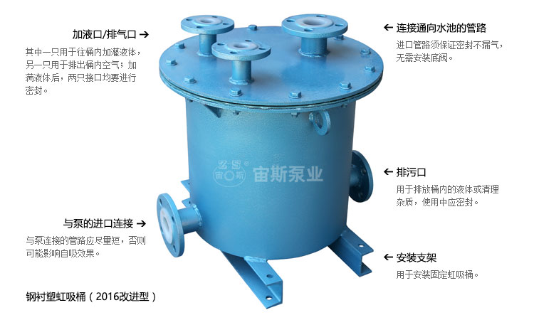 宙斯泵業鋼襯塑虹吸桶2016改進型